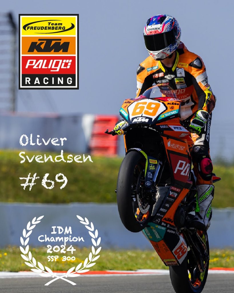 Oliver Svendsen skriver historie som tysk mester i IDM SuperSport 300
(Foto: CS-M Racing Denmark)